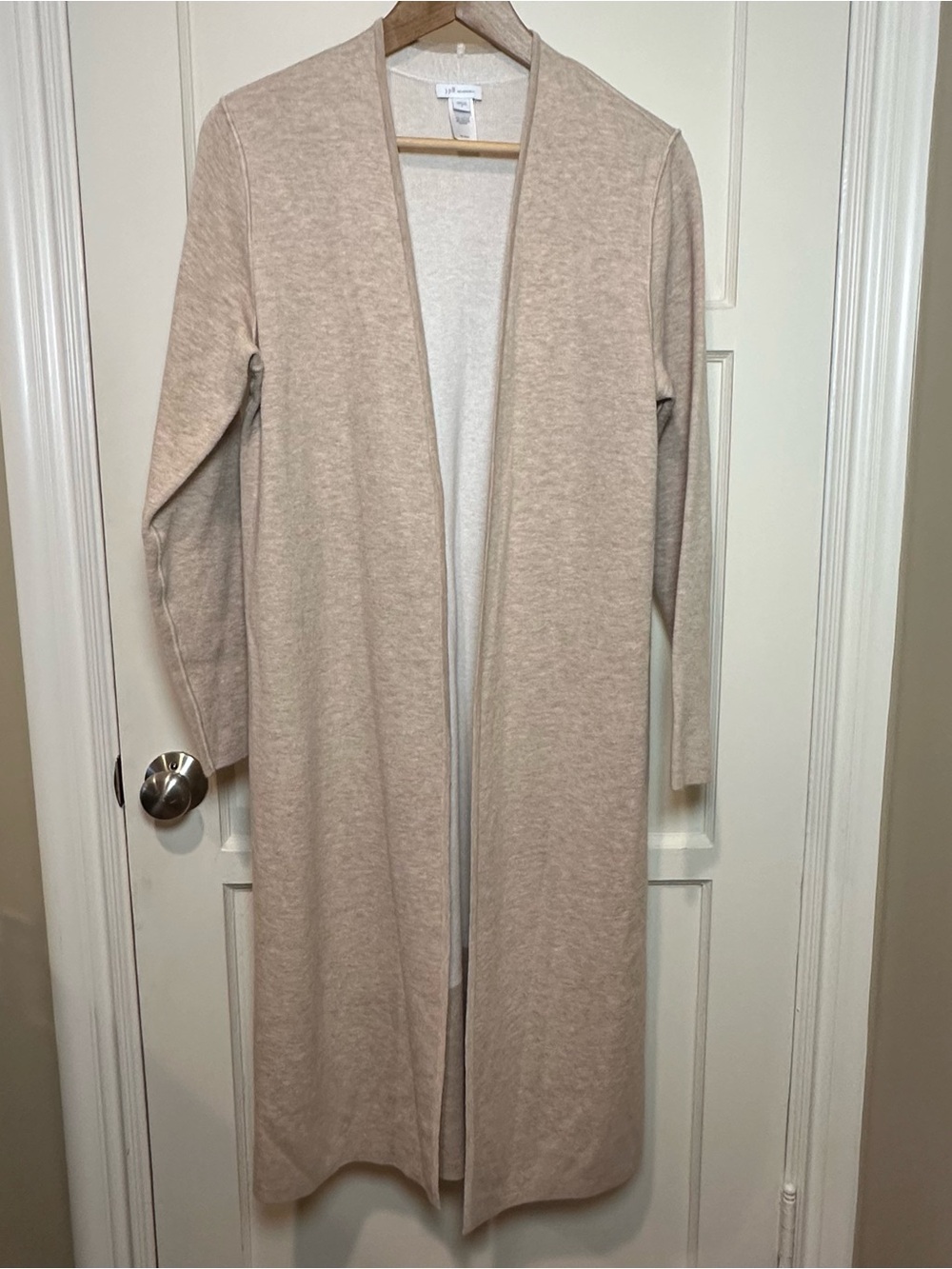 J. Jill Reversible Long Open Front Cardigan, Tan/Cream Size Small